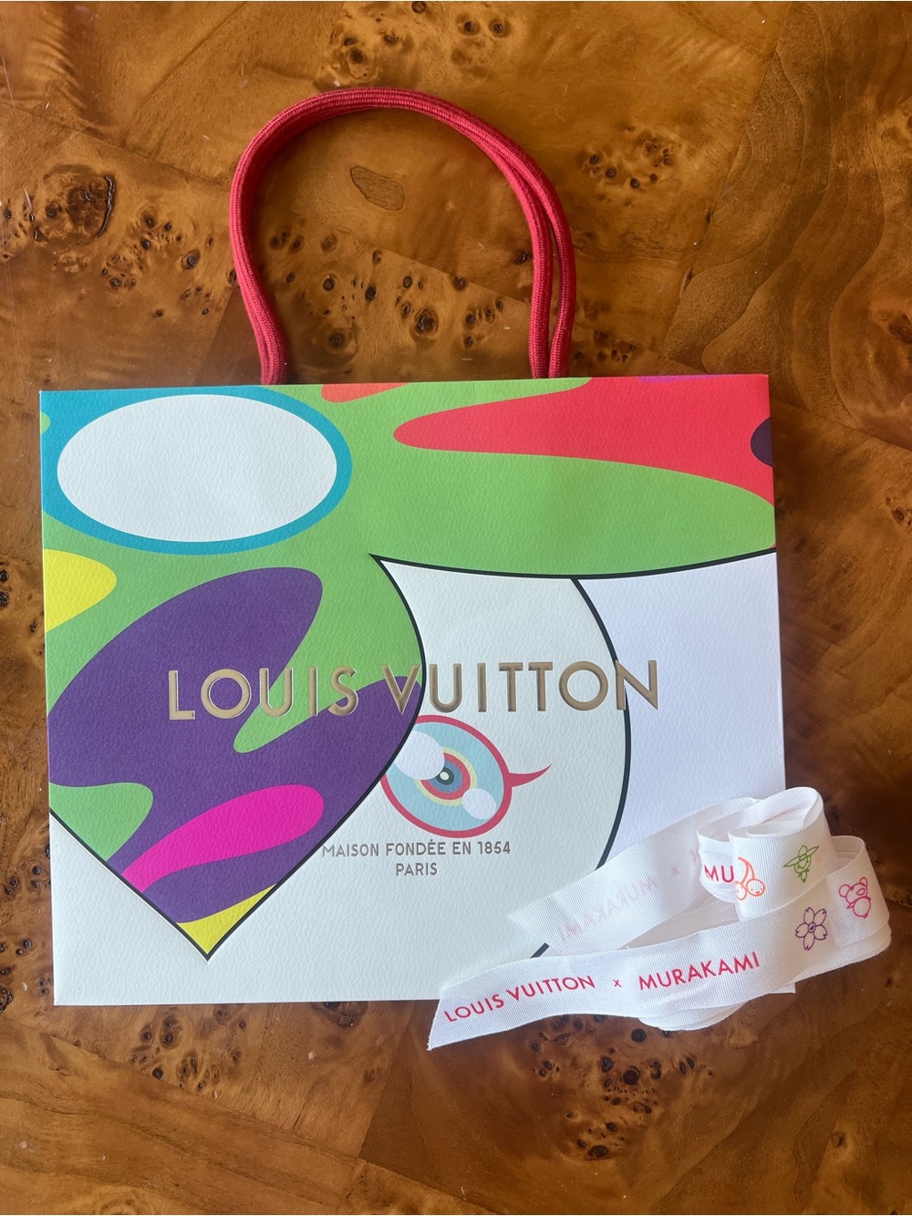 Louis Vuitton Murakami shopping bag and ribbon